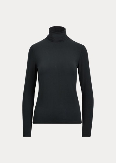 Tops Ralph Lauren Mujer Negros - Jersey Turtleneck - MRTCU0429